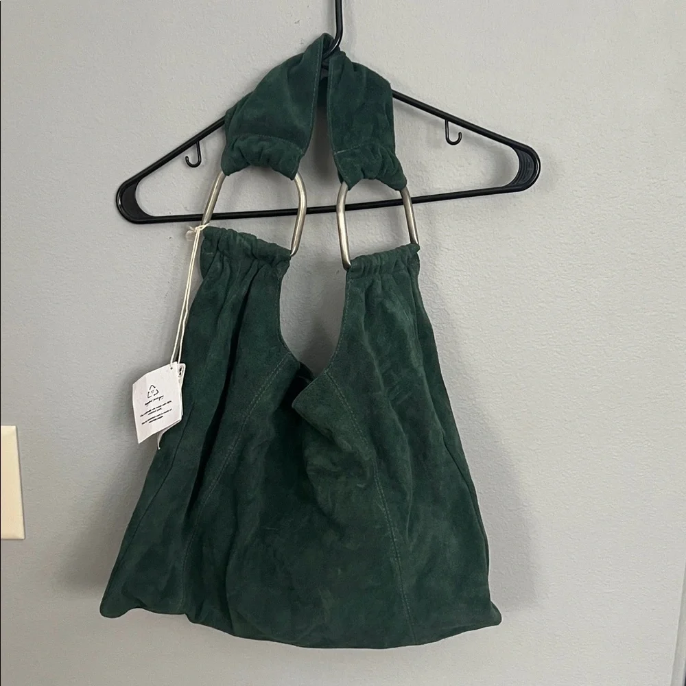 Free People Dark Green Suede Shoulder Bag - Picture 2 of 7